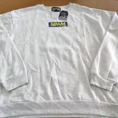W☆新品☆スパムSPAM☆長袖トレーナー☆サイズ４Ｌ☆ホワイト☆男性用☆