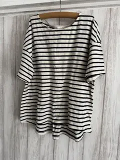 earth music&ecology ボーダー半袖Tシャツ アイボリー F