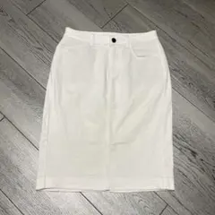 UNIQLO/ホワイト タイトスカート ジッパー付き/S