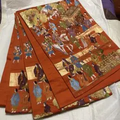 お値引します！袋帯 豪華刺繍 オレンジ地