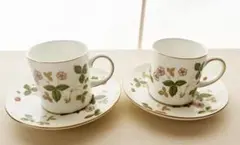 【美品】ワイルドストロベリー コーヒーカップ&ソーサー　ペア