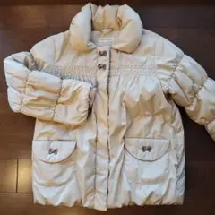 3can4on ベージュ中綿コート 100cm