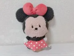 【美品】Disney YULULUN ぬいぐるみキーホルダー ミニー もこもこ
