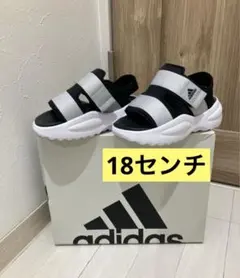 新品　アディダス adidas メハナ サンダル 18センチ　サンダル　ブラックのサムネイル