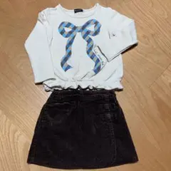 美品BeBe上下セット110cmトップスとスカート(ショート)