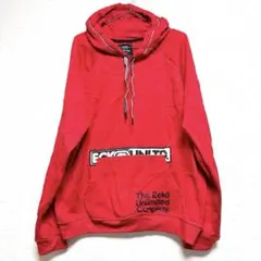 パーカー レッド 赤 フード付き パーカー 裏起毛 古着 オーバーサイズ 人気
