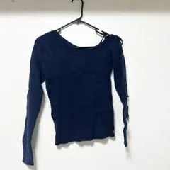 nugu リボンワンショルダーリブニット　ネイビー