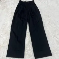 ブラック ワイドパンツ ゴムウエスト