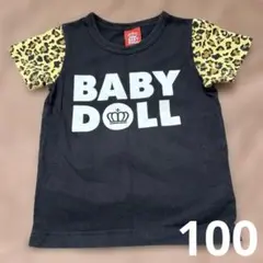 BABY DOLL Tシャツ 100 黒/レオパード