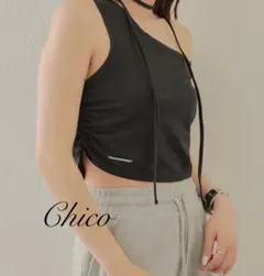 新品 Chico チョーカー付ワンショルピグメントT/ブラックのサムネイル