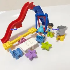 レゴデュプロ互換公園セット 滑り台テーブル・椅子セット　アンパンマンブロックラボ