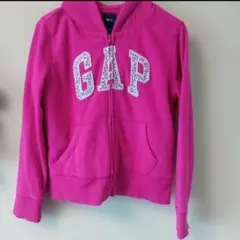 【GAP kids】ピンク パーカー XXLサイズ ボア 160cm ロゴ 花柄