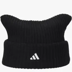新品✨ adidas 猫耳ニット帽 黒 防寒 レディース メンズ