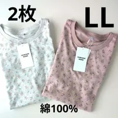 2枚　綿100%　レディース半袖Tシャツ LL　タグ付き　しまむらのサムネイル