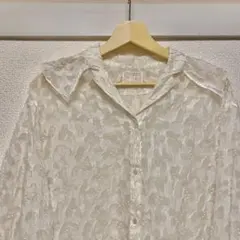 【qiri】フリルカラー レースブラウス