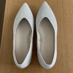 ウォッシャブルニットフラットシューズ　シルバー