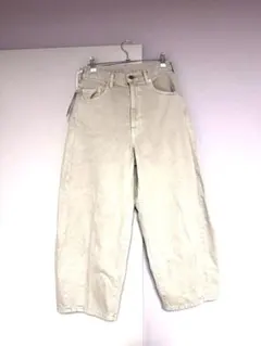 DU JOUR ベージュ ワイドレッグデニム