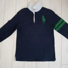 ラルフローレン 長袖ラガーシャツ キッズ14-16 ビッグポニー 160　紺