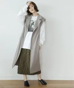 【apart by Lowry】Poテーラードロングベスト