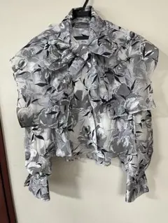 ナイスクラップ　カラー取り外しリボンブラウス