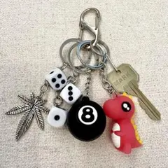 【即日発送】キーホルダー サイコロ カラビナ 古着 ストリート 6点セット ⑤