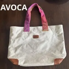 月末SALE❣️AVOCA トートバッグ キャンバス レザー　大きめ