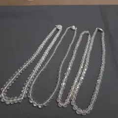 まとめ売り 水晶ネックレス4本セット silver パワーストーン