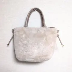 grove エコファーロープ付き2WAWトート ライトベージュ