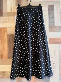 傷有タグ付　トゥモローランド　ドットスカート　36　ブラック　オフィス　きれいめ