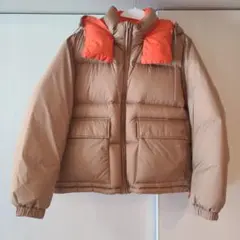 ブラウン・オレンジ ダウンジャケット