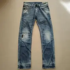 デンハム デニム パンツ ストレート M 青 綿 カジュアル お出かけ 