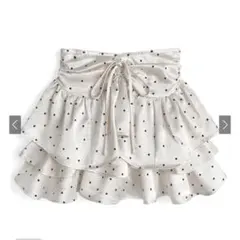 インパン裏地付きドット柄ティアードミニスカート[mb1610] M