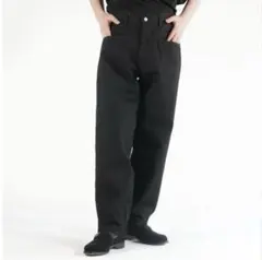 美品 サイズ1 25AW COMOLI ブラックデニム テーパードパンツ