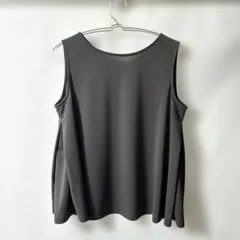 「即日発送」F 黒のノースリーブフレアトップス