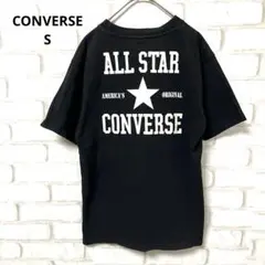 CONVERSE 半袖　Tシャツ　カットソー　黒　フロッキー　コットン100%