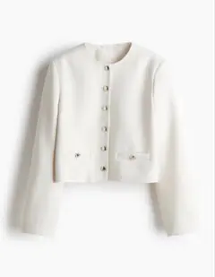 H&M ノーカラージャケット ホワイトのサムネイル