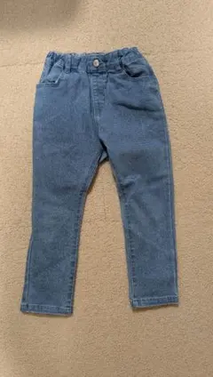 アプレレクール リボン付きデニムパンツ 120cm ブルー