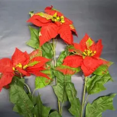 ポインセチア １輪✕３本 ポインセチア造花