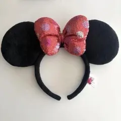 ディズニー ミニーマウス カチューシャ 赤いリボン