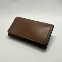 栃木レザー 名刺入れ シンプル 手縫い｜本革 カードケース　サドルレザー