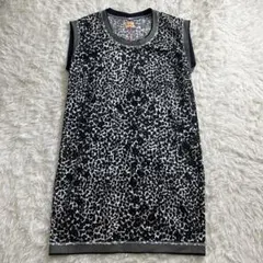 レオパード ひざ丈ワンピース