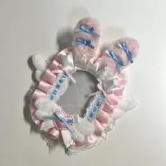 64 硬質ケースデコ ピンク 水色トレカケースデコ リボンデコ レースデコ