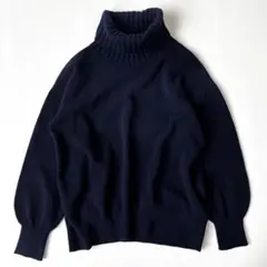Spick & Span カシミヤウールタートルプルオーバー ネイビー