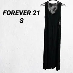 FOREVER 21 黒 キャミ ワンピース 【S】 ブラック ロングワンピース