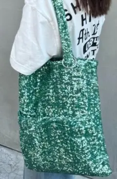 ★CIAOPANIC TYPY★ スパンコール トートバッグ グリーン