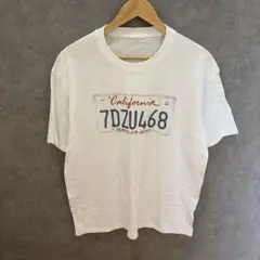 dholic DHOLICナンバープレート プリント Tシャツ 半袖 白のサムネイル