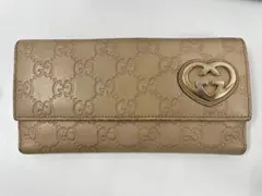 GUCCI グッチ 長財布 ラブリーハート シマレザー Wホック 0715-3 