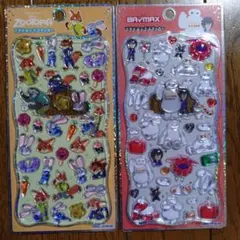 【正規品】プチドロップステッカー　ズートピア・ベイマックス 　2枚セット