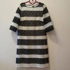 七分袖レースワンピース