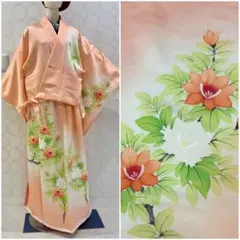 ۞ 1114 着物リメイク 訪問着 花 ショート丈羽織 ロングスカート